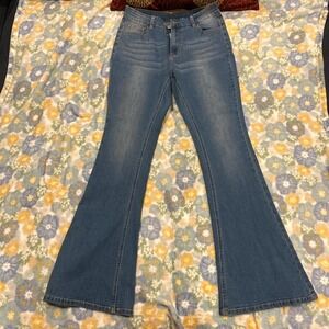 Blue Flare Denim Jeans No Brand Women's Medium Like New